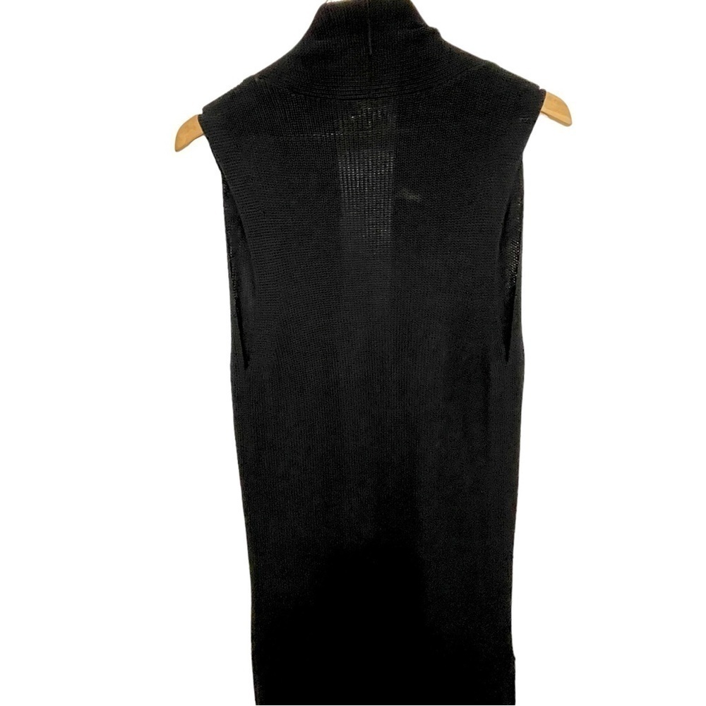 Aritzia Long-line Woven Black Open Front Sweater, M - Picture 9 of 16